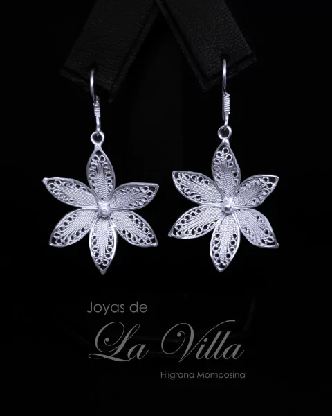 aretes en filigrana momposina, plata ley 950, Mompos, Mompox, aretas, joyas de la villa