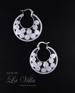 aretes en filigrana momposina, plata ley 950, Mompos, Mompox, aretas, joyas de la villa