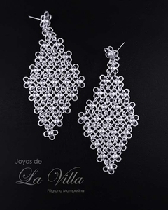 aretes en filigrana momposina, plata ley 950, Mompos, Mompox, aretas, joyas de la villa