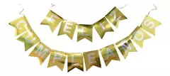 Banderin "Feliz Cumpleaños" Metalizado