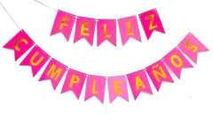 Banderin "Feliz Cumpleaños" - Acuarela de Colores