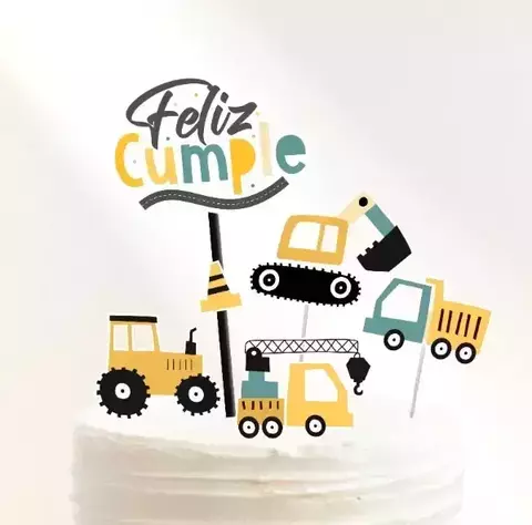 Topper Torta Construcción