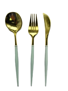 Cubiertos Oro y Pastel - Acuarela de Colores