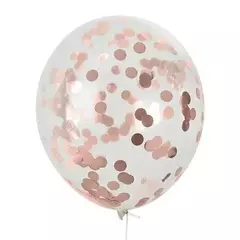 Globo Latex Transparente 12" con confetti
