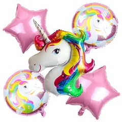 Set de Globos Metalizado Unicornio