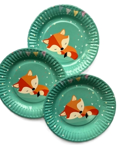 Plato Polipapel Zorrito x unidad