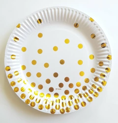 Plato Polipalel con lunares x unidad