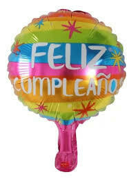 Globo esfera "Feliz cumpleaños" Multicolor 10´´