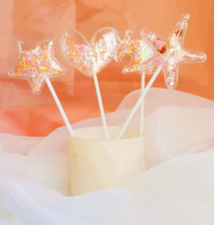 Adorno de torta burbuja con confetti x unidad