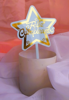 Adorno de torta Estrella Feliz cumpleaños x unidad - comprar online