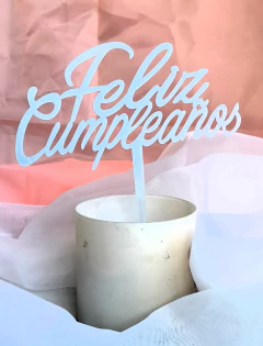 Adorno de Torta Feliz Cumpleaños Cursiva x unidad en internet