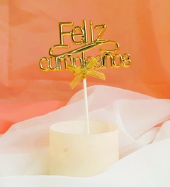 Adorno de Torta Feliz Cumpleaños x unidad - comprar online