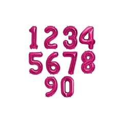 Globo Número Metalizado "Rosa" 16" x unidad