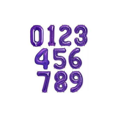 Globo Número Metalizado "Violeta" 16" x unidad