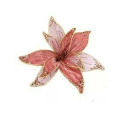 Flor Rosa con Glitter