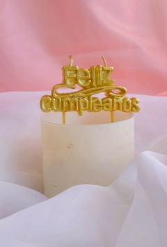Vela Feliz Cumpleaños Oro