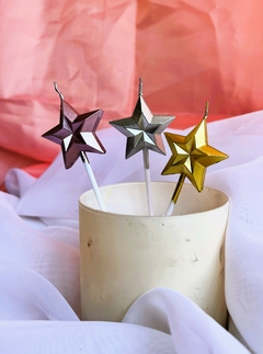Vela Estrella Facetada x unidad