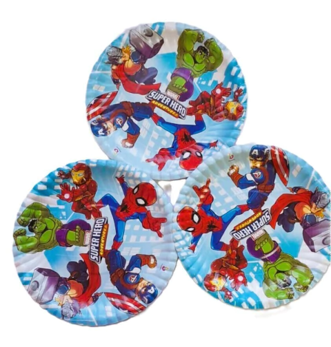 Plato polipapel "Superheroe" x unidad
