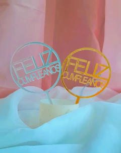 Adorno Feliz Cumpleaños Circular Imprenta