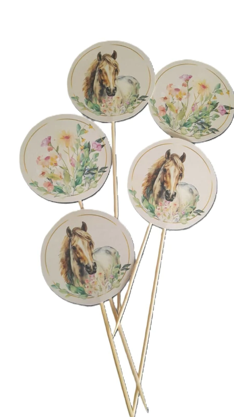 Toppers Caballos y Flores