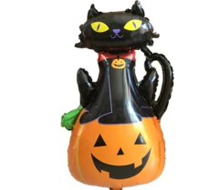 Globo "Halloween" calabaza y gato x unidad
