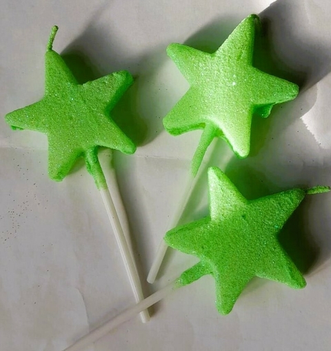 Vela Estrella Glitter Verde x unidad