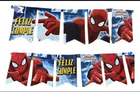 Banderin Spiderman Feliz Cumpleaños
