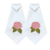 GUARDANAPO DE ALGODÃO BRANCO BORDADO HORTÊNSIA ROSA