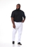Calça Masculina Jeans Lycra Plus Branco Skinny