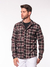 Camisa Masculina Manga Longa Xadrez Marrom