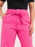 Calça Feminina Sarja Lycra Pink Mom Com Cinto na internet