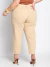 Imagem do Calça Feminina Jeans Mom Plus Bege Com Elastico E Barra A Fio