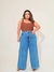 Calça Feminina Jeans Wide Leg Plus com Cinto