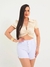 Shorts Feminino Sarja Lycra BoyFriend Branco na internet