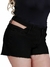 Shorts Feminino Sarja Plus Cut Out Preto - Razon Jeans