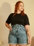 Shorts Feminino Jeans Plus Baggy