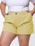 Shorts Feminino Sarja Plus Baggy Amarelo na internet