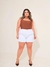 Shorts Feminino Sarja Plus Baggy Branco