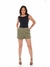 Shorts Feminino Sarja Barra Dobrada Cinto - Verde
