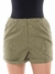 Shorts Feminino Sarja Barra Dobrada Cinto - Verde na internet