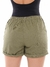 Shorts Feminino Sarja Barra Dobrada Cinto - Verde - Razon Jeans