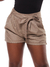 Shorts Feminino Sarja Clochard Alfaiataria Marrom - comprar online
