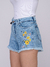 Shorts Feminino Jeans Lycra Boyfriend Com Bordado Super Stone - comprar online