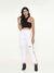 Calça Feminina Sarja Lycra Cropped Mom Branco