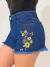 Shorts Feminino Jeans Lycra Boyfriend Com Bordado Hiper Destroyed na internet