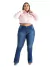 Jaqueta Feminina Sarja Lycra Plus Rose Cropp