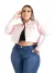 Jaqueta Feminina Sarja Lycra Plus Rose Cropp na internet