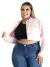 Jaqueta Feminina Sarja Lycra Plus Rose Cropp - Razon Jeans