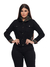 Jaqueta Jeans Feminina Com Bolso e Capuz