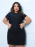 Saia Jeans Plus Preto com Faixa - Razon Jeans